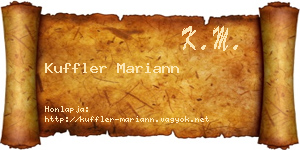 Kuffler Mariann névjegykártya
